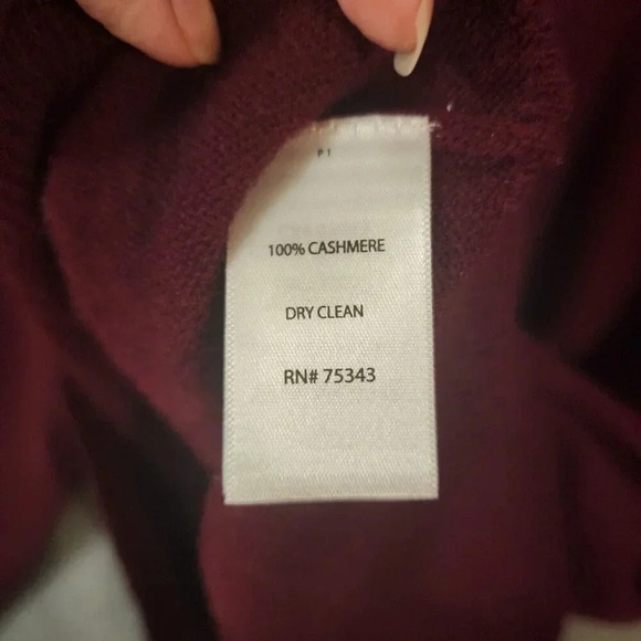 Harrison David Cashmere Sweater Men's Size XL Burgundy V-Neck Stretchy - Picture 4 of 5